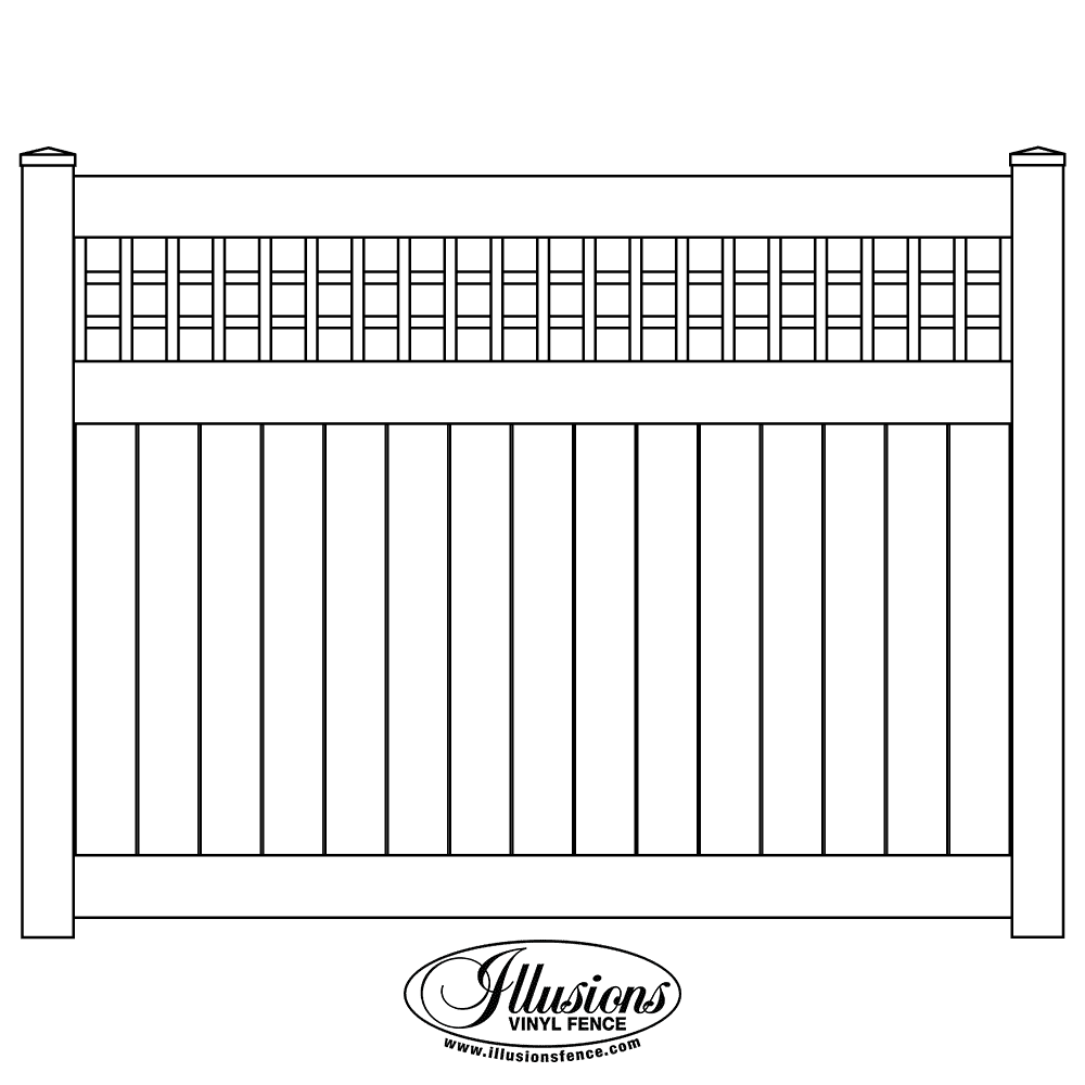 V3215OE6IllusionsTongueandGrooveVinylPrivacyFencewithOldEnglishLatticeTop Big