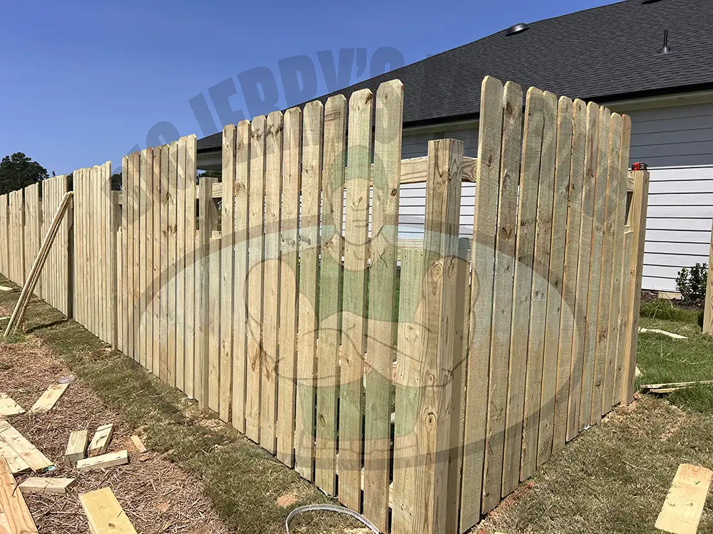 During Installation - Lattice Top Wood Fence