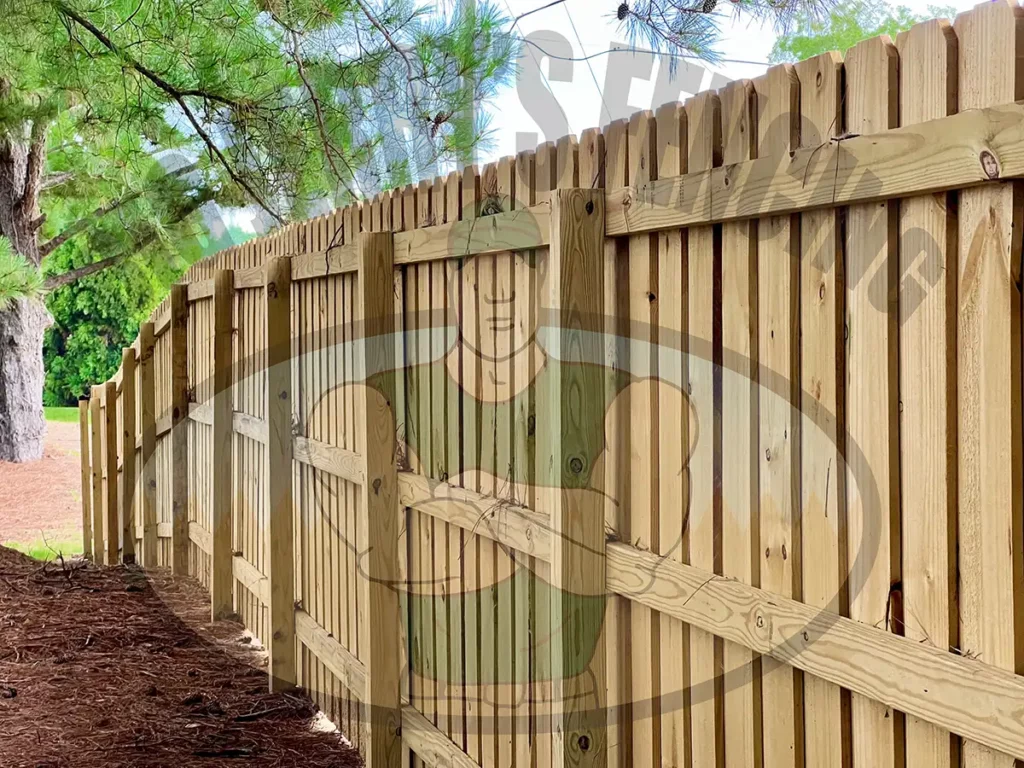 The Fortson Wooden Fence from Big Jerry's Fencing. Wood Fences.