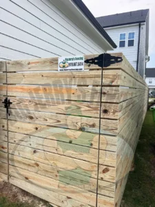 Horizontal Board Wood Gate Skyline Fence Style