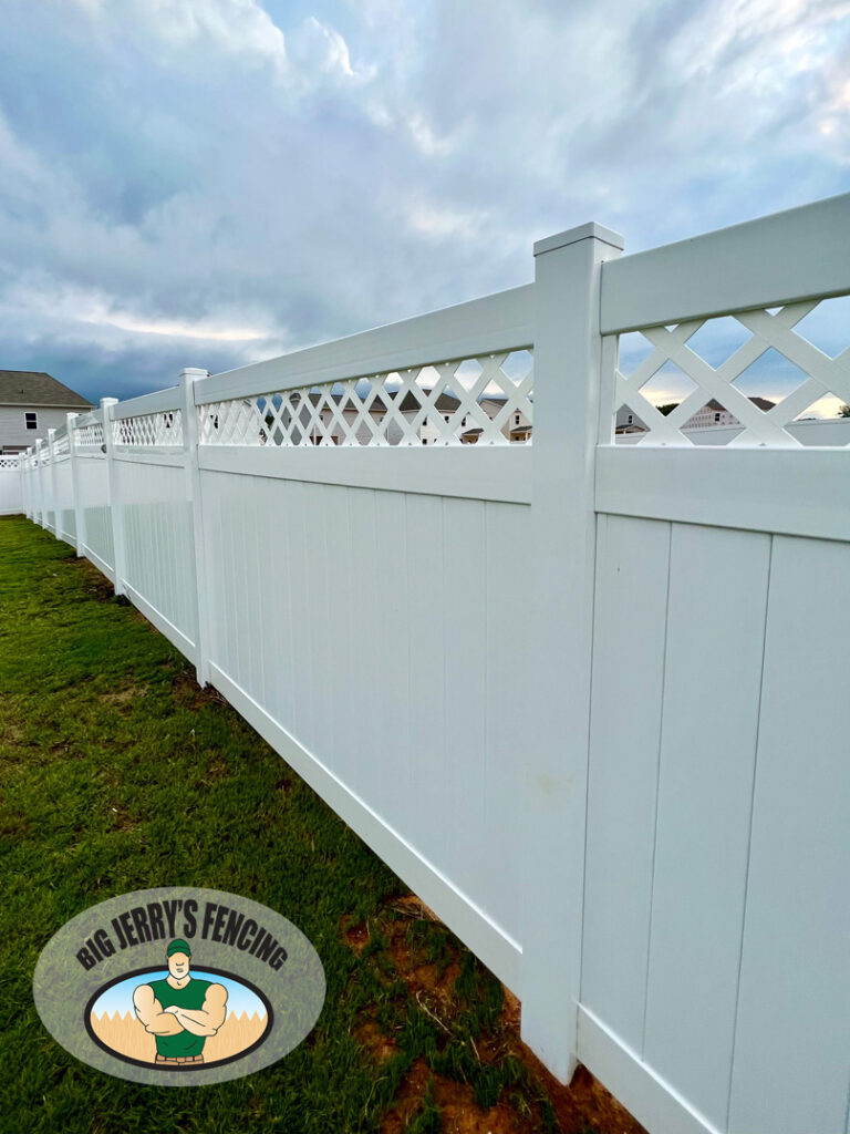 White Vinyl Lattice Top Fence from Big Jerry's Fencing