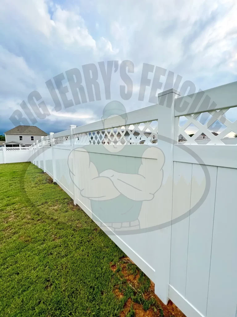 White Vinyl Lattice Top Fence from Big Jerry's Fencing