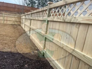 Wood Privacy Fence with Lattice