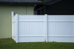 White vinyl privacy fence - tongue and groove - prefered by most HOAs from Big Jerry's Fencing